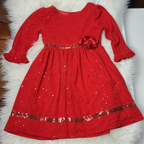 red sparkly christmas dress